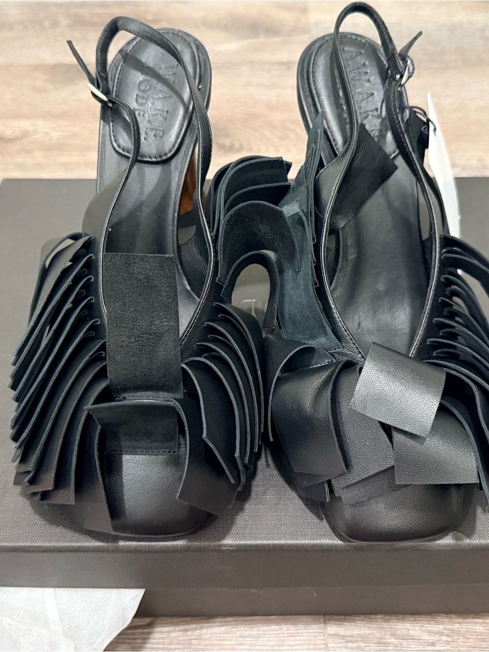 Awake Mode Greta Fringe 80mm sling back heels - Picture 7 of 16